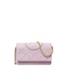Tory Burch Fleming Soft Chain Wallet In Pink