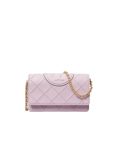 Tory Burch Fleming Soft Chain Wallet In Pink