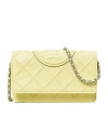 Tory Burch Fleming Soft Chain Wallet In Yellow