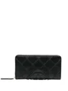 Tory Burch Fleming Zip Continental Wallet In Black