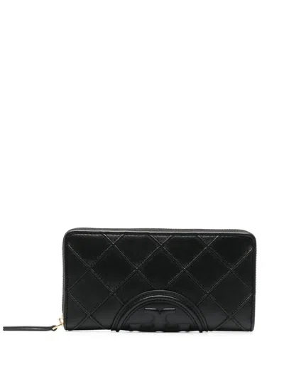 Tory Burch Debossed-logo Leather Purse In Black