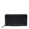 Tory Burch Quilted Leather Zip Wallet In Black
