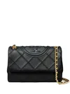 Tory Burch Soft Leather Shoulder Bag With Chain-link Strap In Black