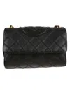 Tory Burch Soft Leather Shoulder Bag With Chain-link Strap In Black