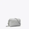 Tory Burch Mini Fleming Soft Leather Crossbody Bag In Gray