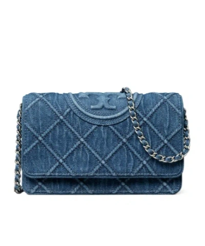 Tory Burch Fleming Soft Denim Crossbody Bag