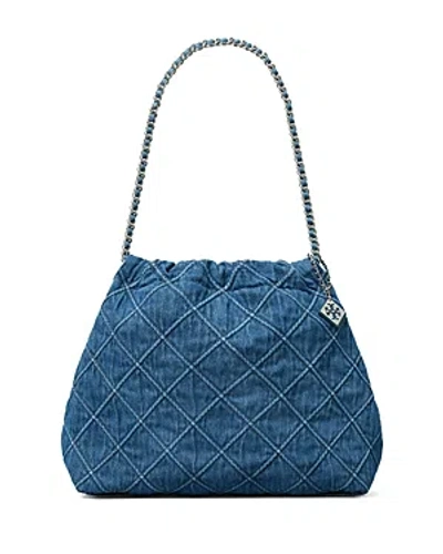 Tory Burch Fleming Soft Denim Drawstring Hobo