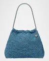 Tory Burch Fleming Soft Denim Hobo Bag