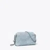 Tory Burch Fleming Soft Denim-print Suede Crossbody Bag