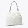 Tory Burch Fleming Soft Distressed Drawstring Bag In Blanc