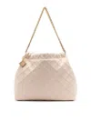 Tory Burch Fleming Soft Quilted Leather Hobo Bag In White