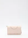 Tory Burch Fleming Soft Grained Chain Wallet In Pink Dawn