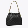 Tory Burch Fleming Soft Hobo Bag In Black