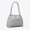 Tory Burch Fleming Soft Hobo Bag In Gray