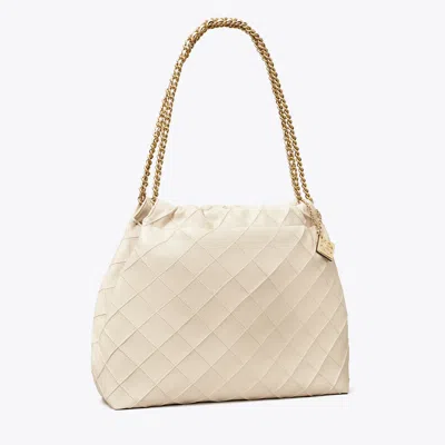 Tory Burch Fleming Soft Hobo Bag In White