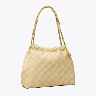 Tory Burch Fleming Soft Hobo Bag In White