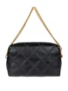 Tory Burch Fleming Black Diamond Quilted Shoulder Bag With Chain-link Shoulder Strap In Leather Woman In Black