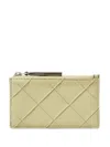 Tory Burch Fleming Soft Zip Card Case In Olive Sprig