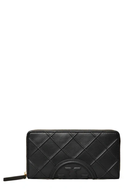 Tory Burch Fleming Soft Leather Continental Wallet In Black