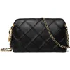 Tory Burch Fleming Small Quilted Leather Crossbody Bag Color Black