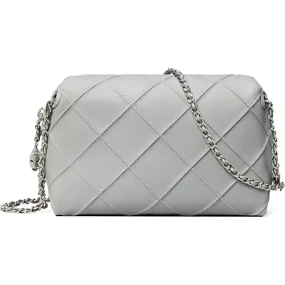 Tory Burch Fleming Soft Leather Crossbody Bag In Gray