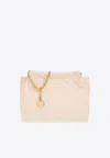 Tory Burch Fleming Soft Leather Shoulder Bag In Cream