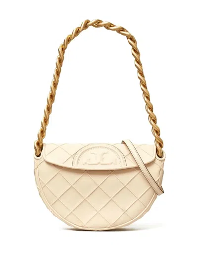 Tory Burch Fleming Soft Leather Shoulder Bag In Neutrals