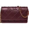 Tory Burch Fleming Soft Leather Wallet On A Chain In Albarossa