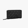 Tory Burch Fleming Soft Matte Zip Continental Wallet In Black/black