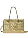 Tory Burch Fleming Soft Metallic Quilt Mini Chain Tote Bags