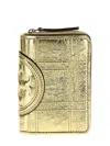 Tory Burch Fleming Soft Metallic Square Quilt Wallet In Gold