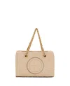 Tory Burch Fleming Mini Quilted Chain Tote Bag In Neutrals