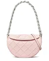 Tory Burch Mini Fleming Soft Crescent Shoulder Bag In Pink