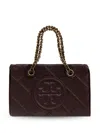 Tory Burch Fleming Logo Embossed Mini Tote Bag In Red