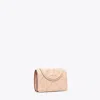 Tory Burch Fleming Soft Polished-grain Small Flap Wallet In Pink Dawn