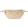 Tory Burch Fleming Convertible Leather Belt Bag In New Cream