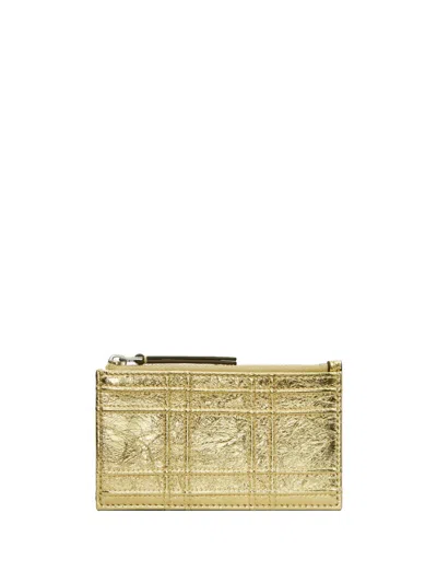 Tory Burch Fleming Soft Quilted Leather Cardholder In Gold