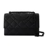 Tory Burch Fleming Polished-grain Convertible Shoulder Bag In Black