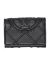 Tory Burch Small Fleming Soft Flap Wallet In Black