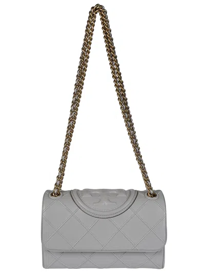 Tory Burch Fleming Soft Small Shoulder Bag In Grigio