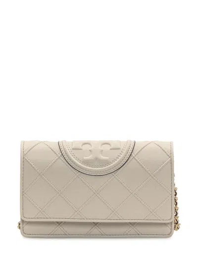 Tory Burch Fleming Soft Wallet In Beige