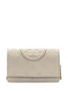 Tory Burch Fleming Soft Wallet In Beige