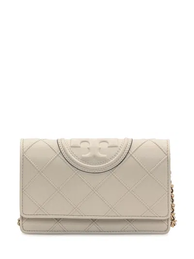 Tory Burch Fleming Soft Wallet In Beige
