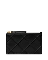 Tory Burch Fleming Soft Zip Card Case In Black/gold