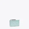 Tory Burch Fleming Soft Zip Card Case In Geyser