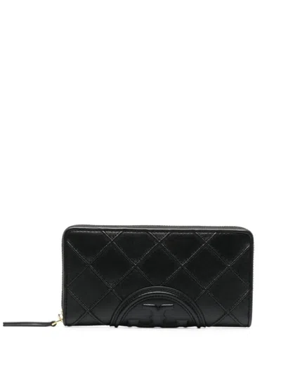 Tory Burch Fleming Soft Zip Wallet In Black