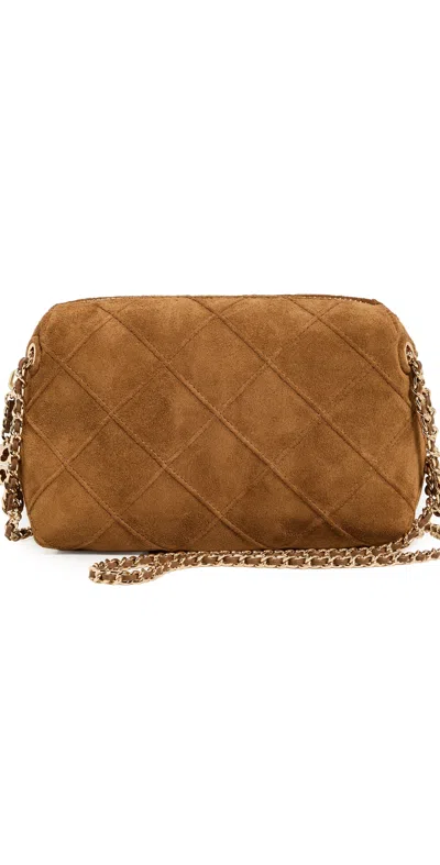 Tory Burch Fleming Suede Crossbody Bag Chicory Brown