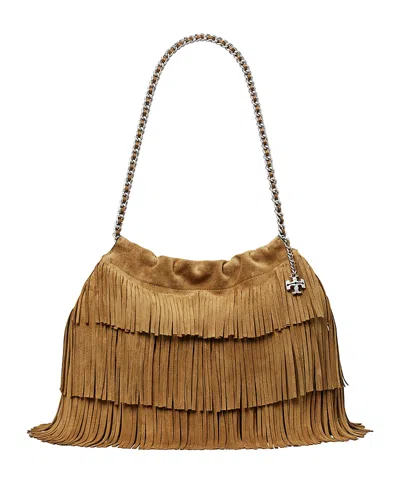 Tory Burch Fleming Suede Fringe Hobo Bag