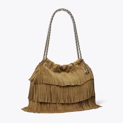 Tory Burch Fleming Suede Fringe Hobo Bag