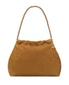 Tory Burch Fleming Soft Quilted Suede Hobo Bag In Brown